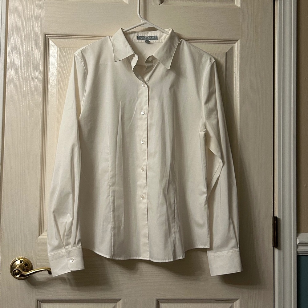 Foxcroft no-iron white button down shirt, size 12